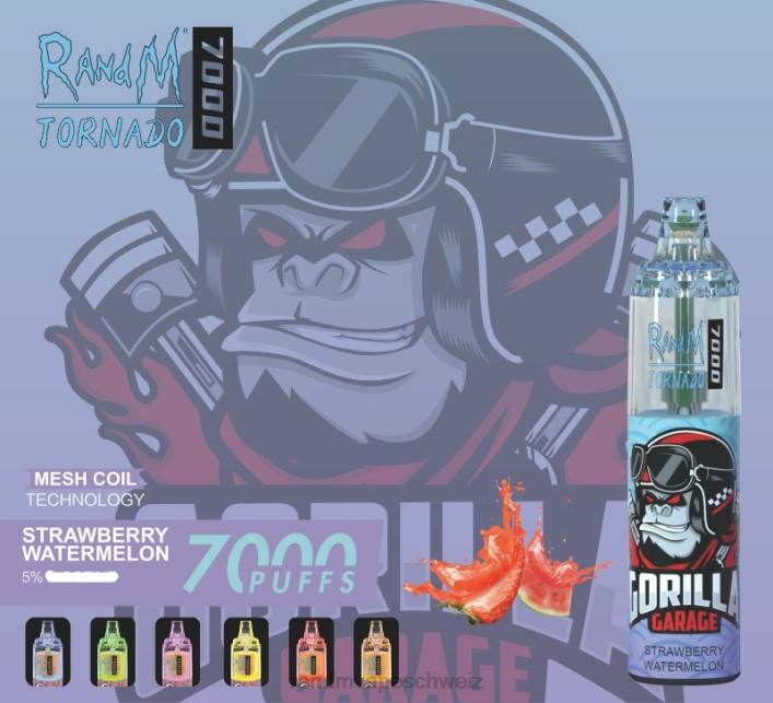 RandM Tornado Schweiz | RandM Tornado 00P2173 7000 Airflow Control Vape-Gerät 1St Traubeneis